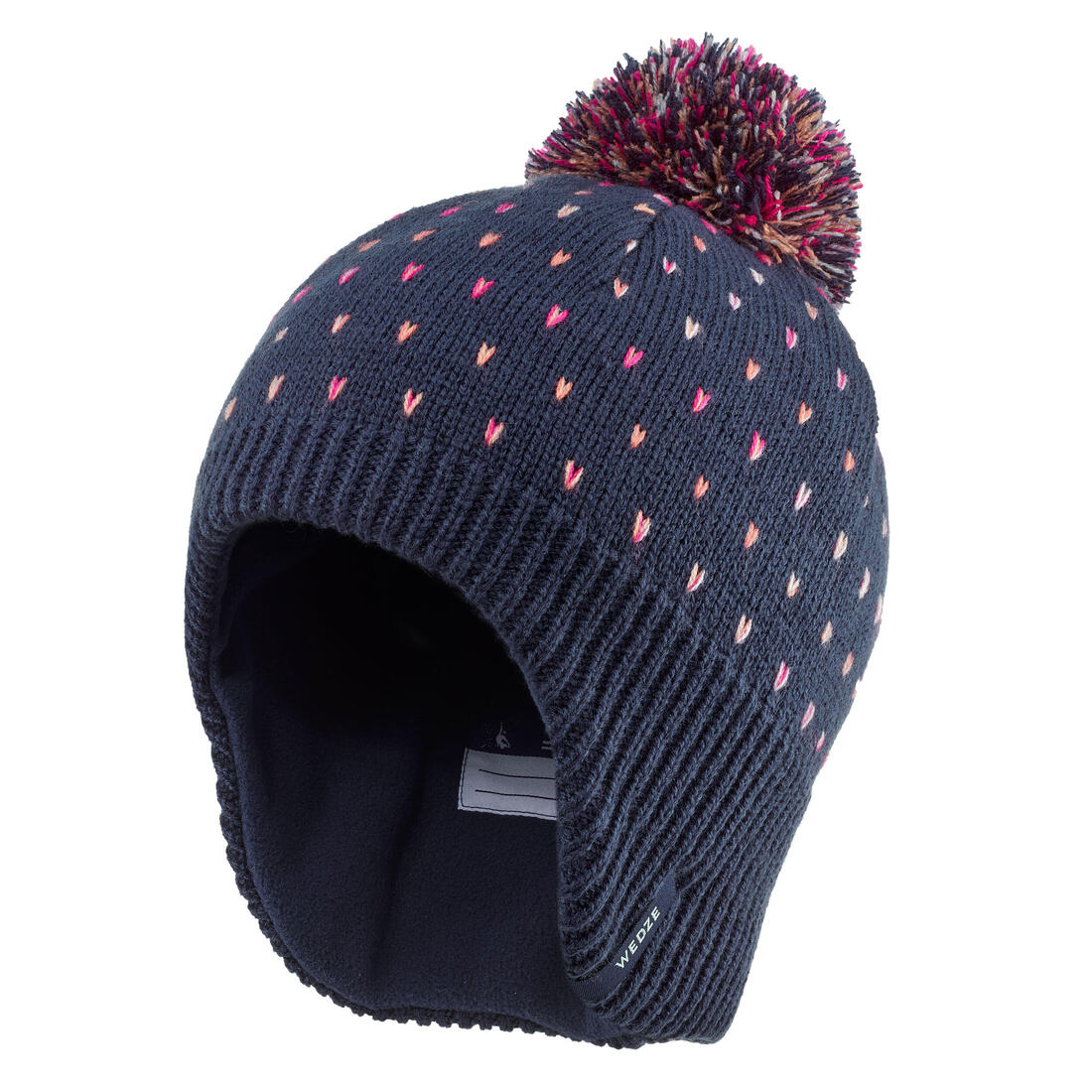Gorro de esquí cálido con protección para orejas azul marino para niños - Image 4