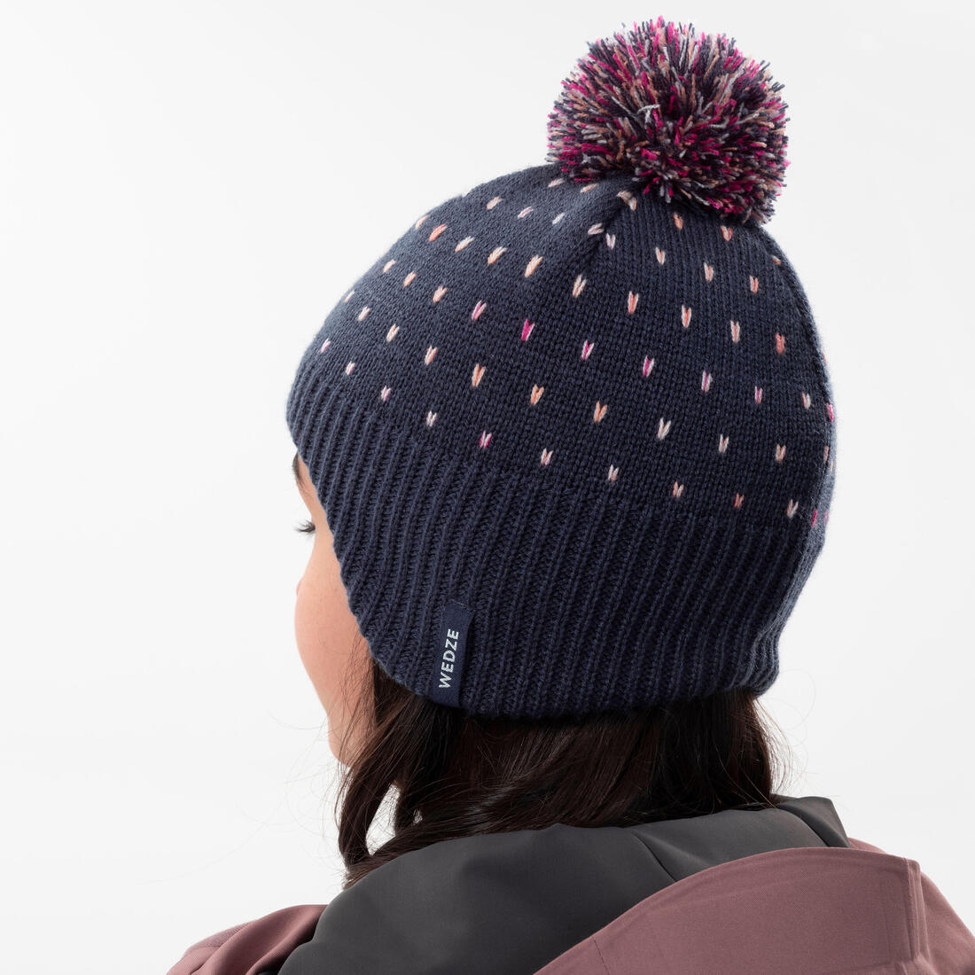 Gorro de esquí cálido con protección para orejas azul marino para niños - Image 9