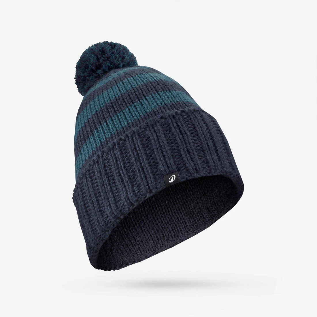 Gorro de esquí con borla negro con azul para adulto Grand Nord 500