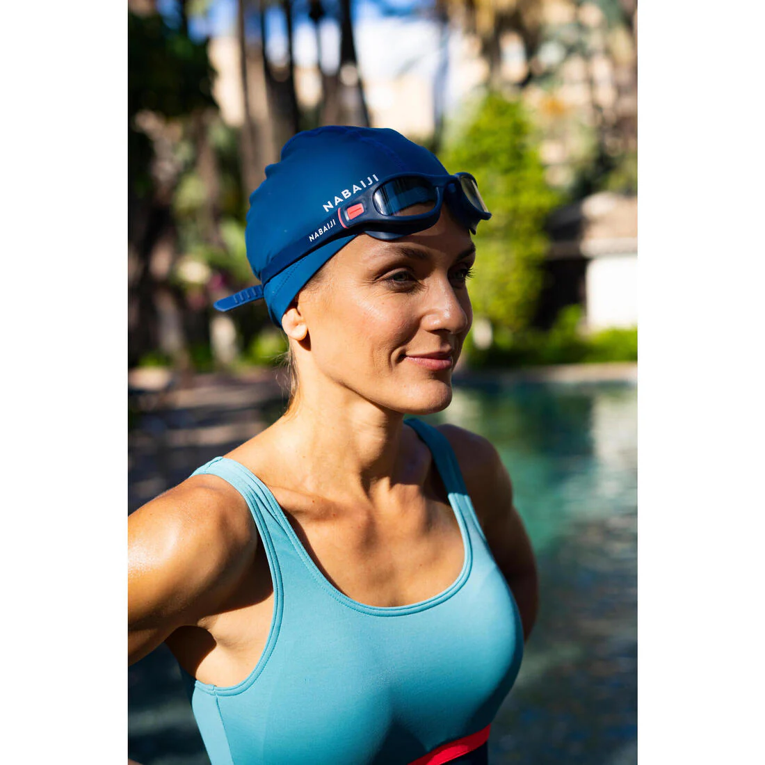 Gorro de natación de punto revestido talla M azul - Image 3