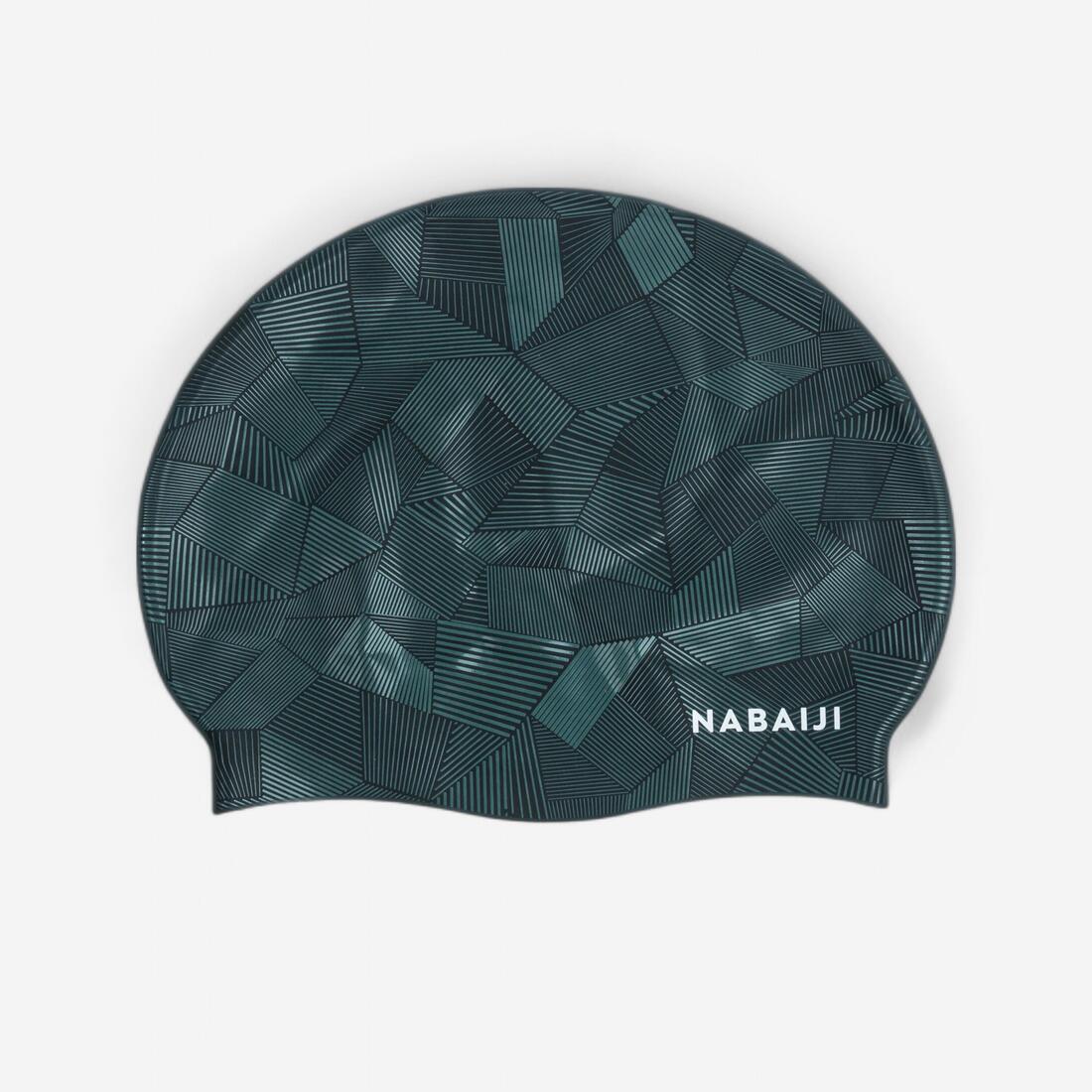 Gorro de natación de silicón negro con verde geol unitalla - Image 2