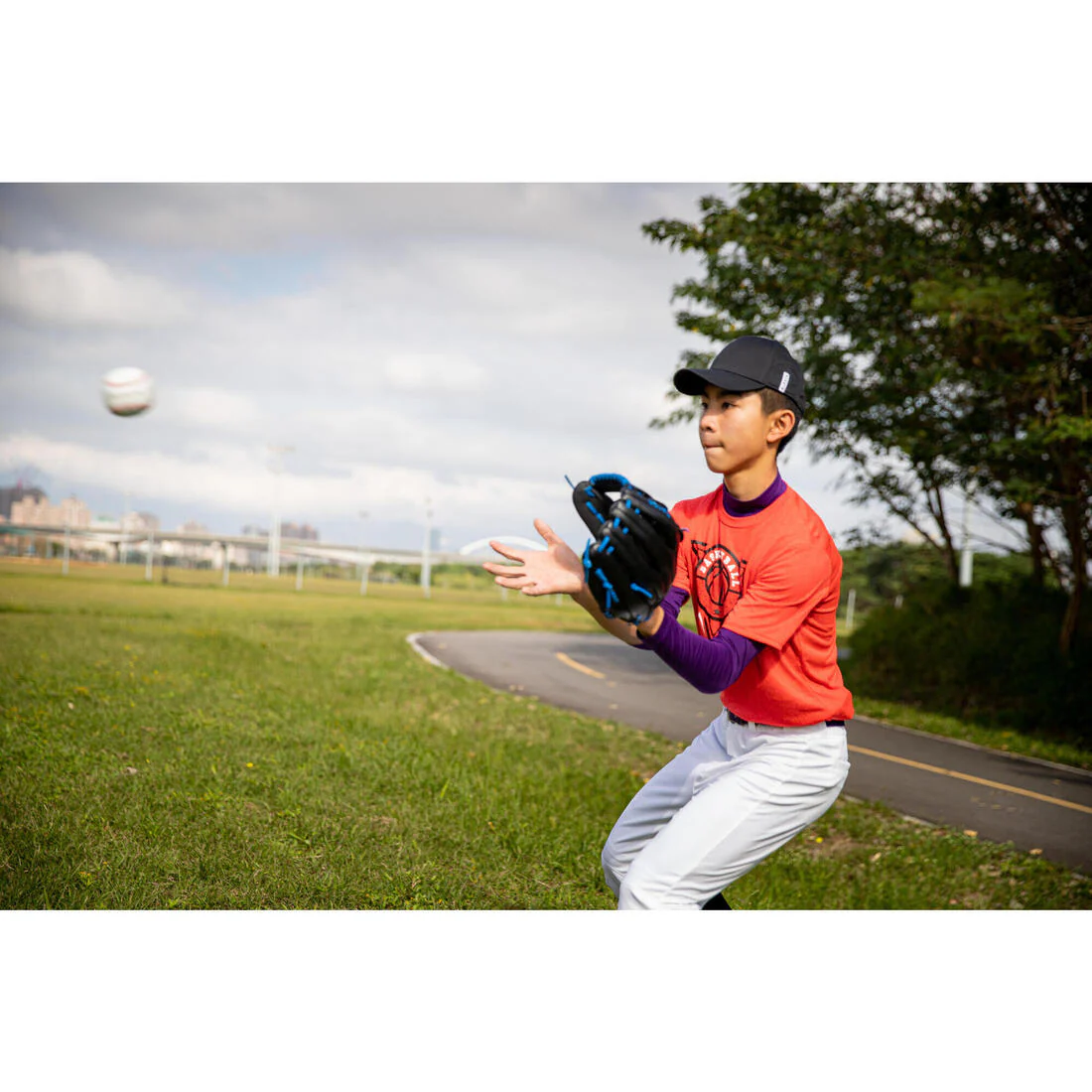 Guante de béisbol diestro para adulto azul BA150 - Image 14