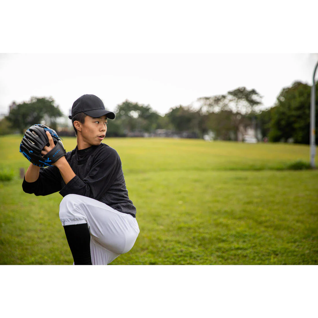 Guante de béisbol diestro para adulto azul BA150 - Image 15