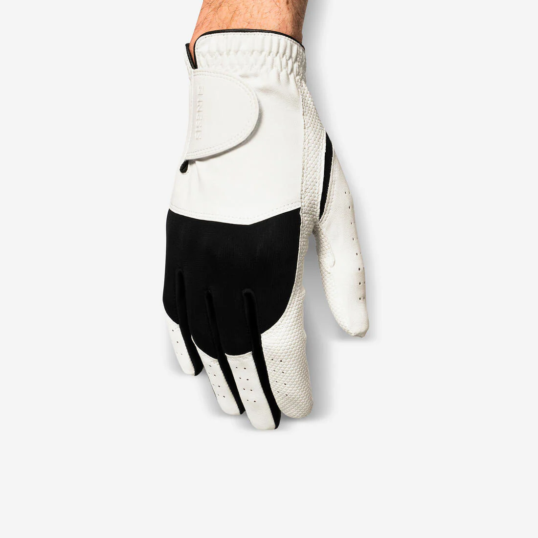 Guante de golf zurdo blanco con negro para hombre Resistance 100