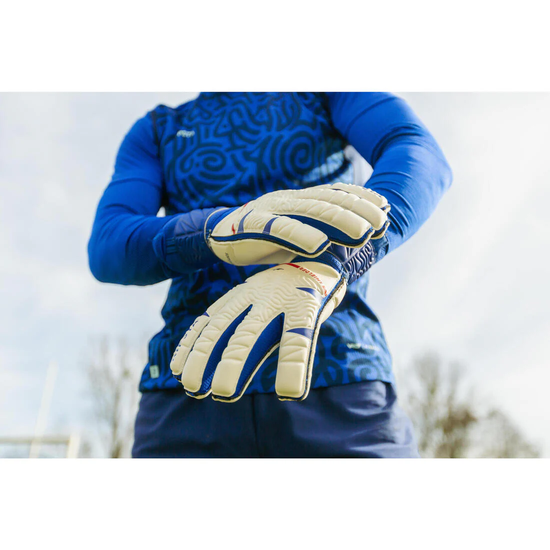 Guantes blancos con azul para adulto F500 Viralto Shielder - Image 14