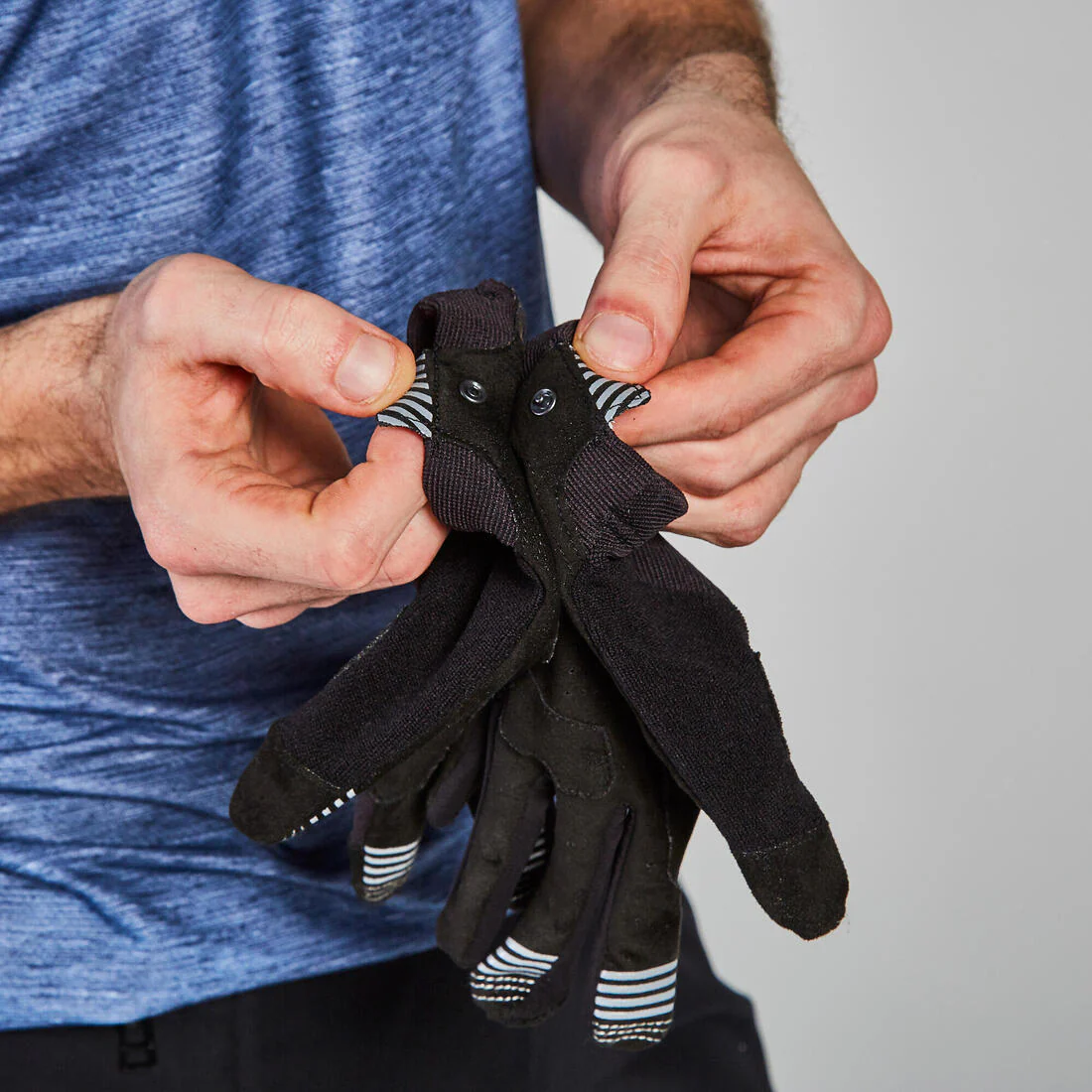 Guantes ciclismo Mtb largos verano Rockrider St 100 negros - Image 4