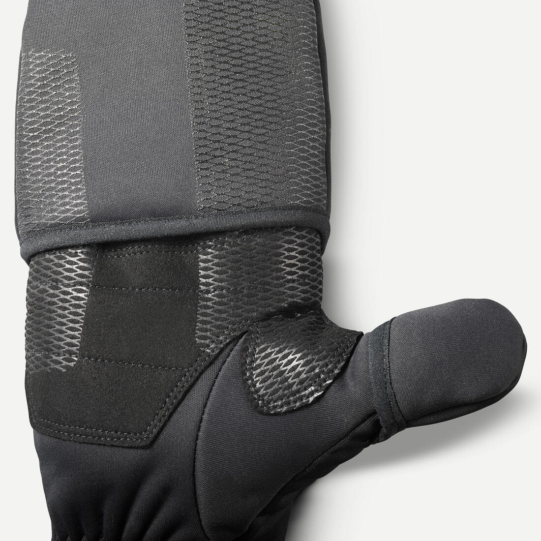 Guantes convertibles de trekking cálidos y rompevientos negros para adulto MT900 - Image 4