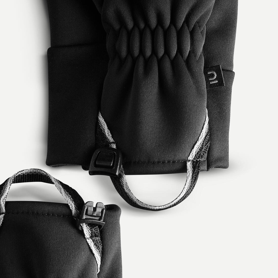 Guantes convertibles de trekking cálidos y rompevientos negros para adulto MT900 - Image 7