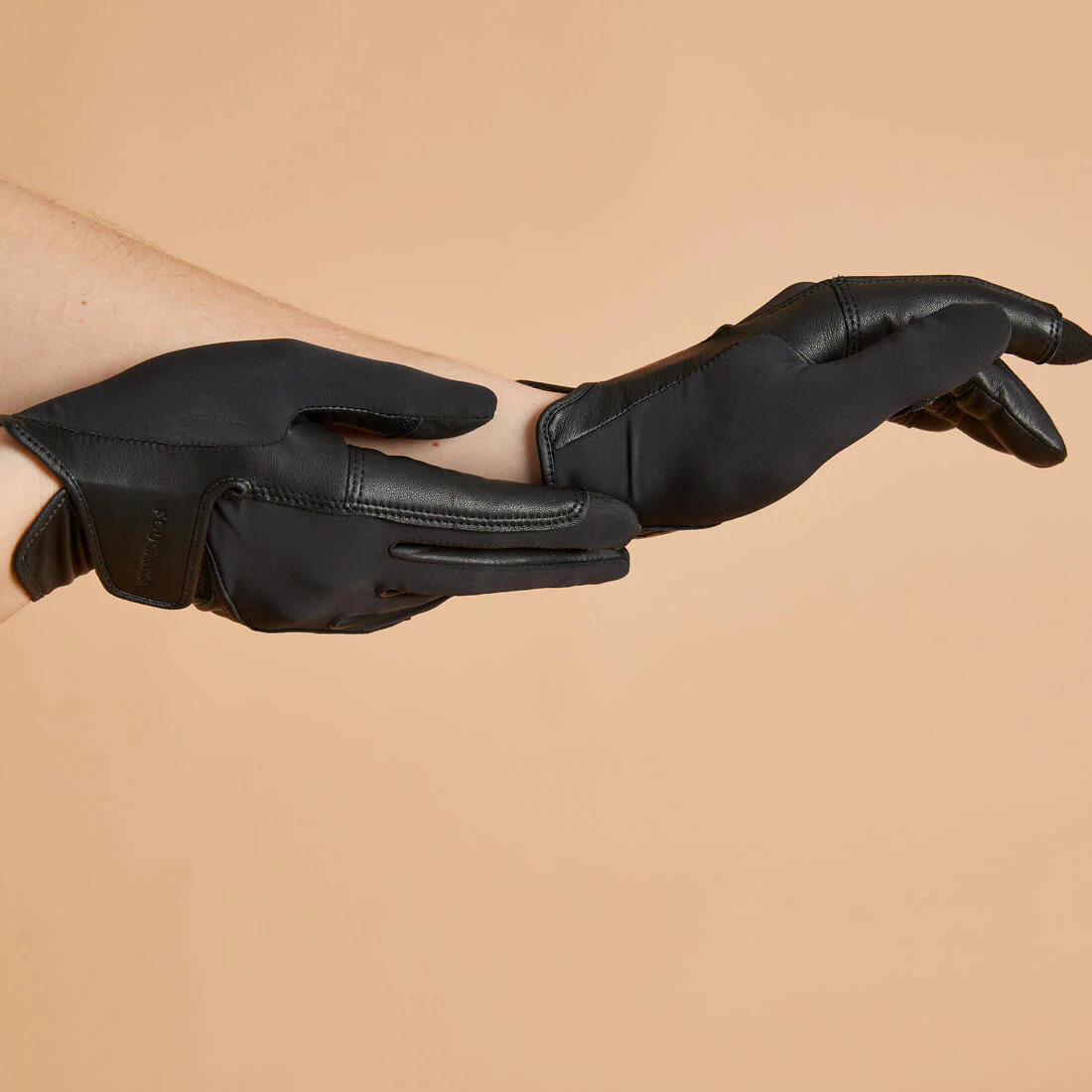 Guantes de equitación de piel negros para adulto - Image 3