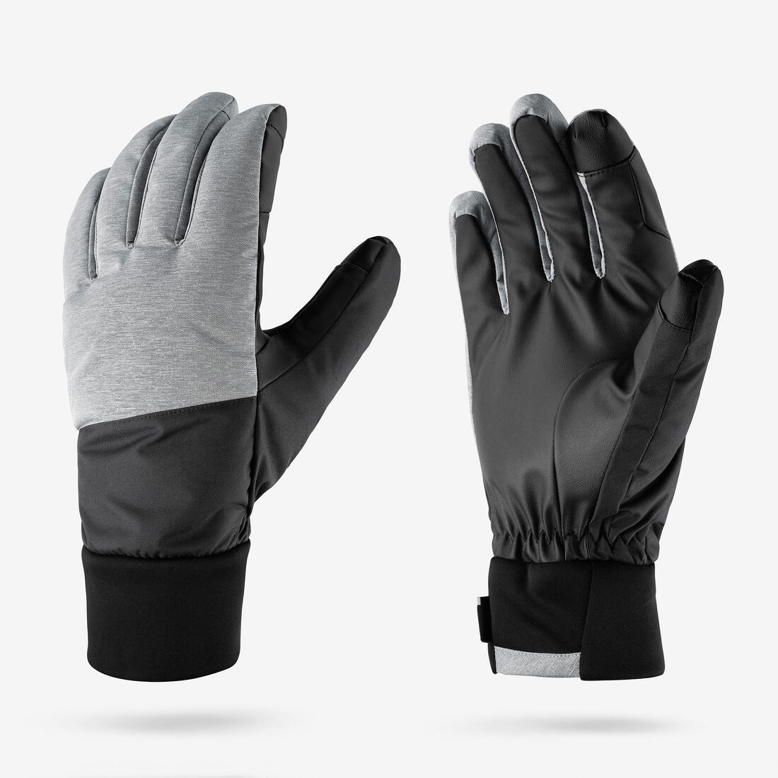 Guantes de esquí ligeros gris perla con para adulto 100
