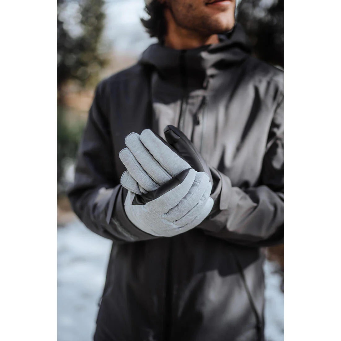 Guantes de esquí ligeros gris perla con para adulto 100 - Image 13