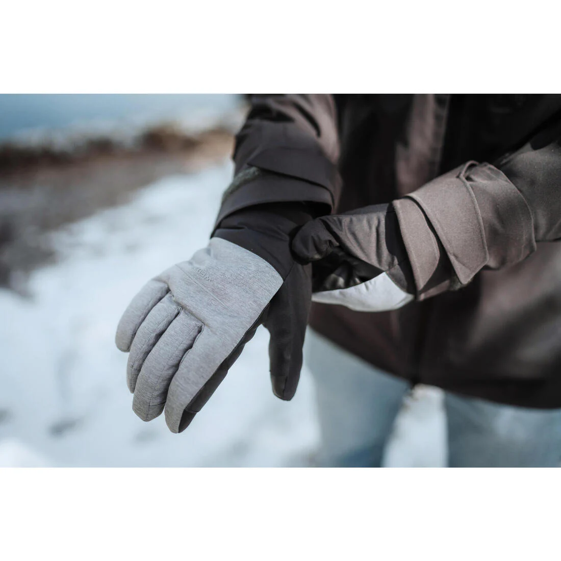 Guantes de esquí ligeros gris perla con para adulto 100 - Image 14