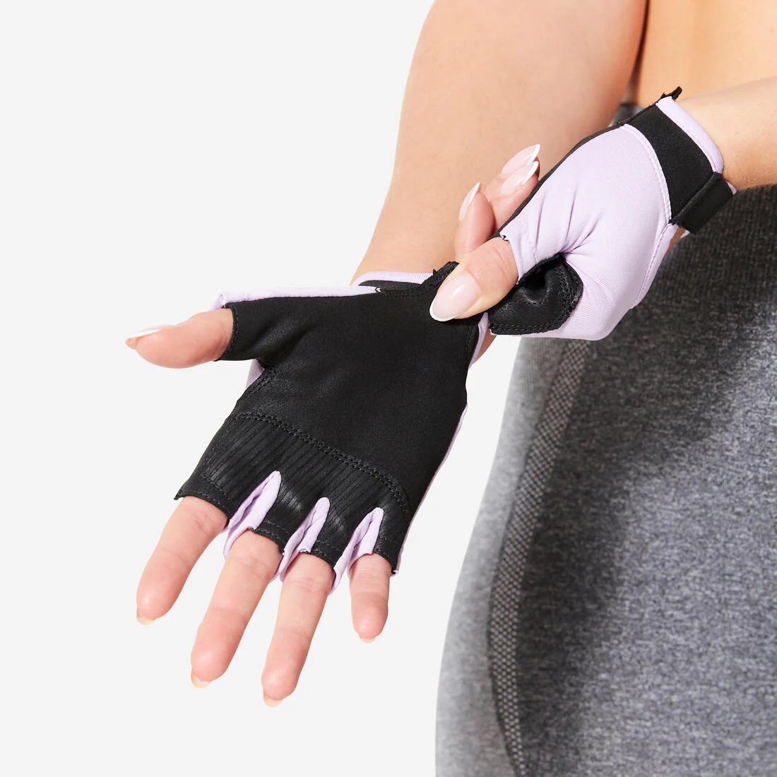 Guantes de fitness transpirables y resistentes violeta conAir - Image 7