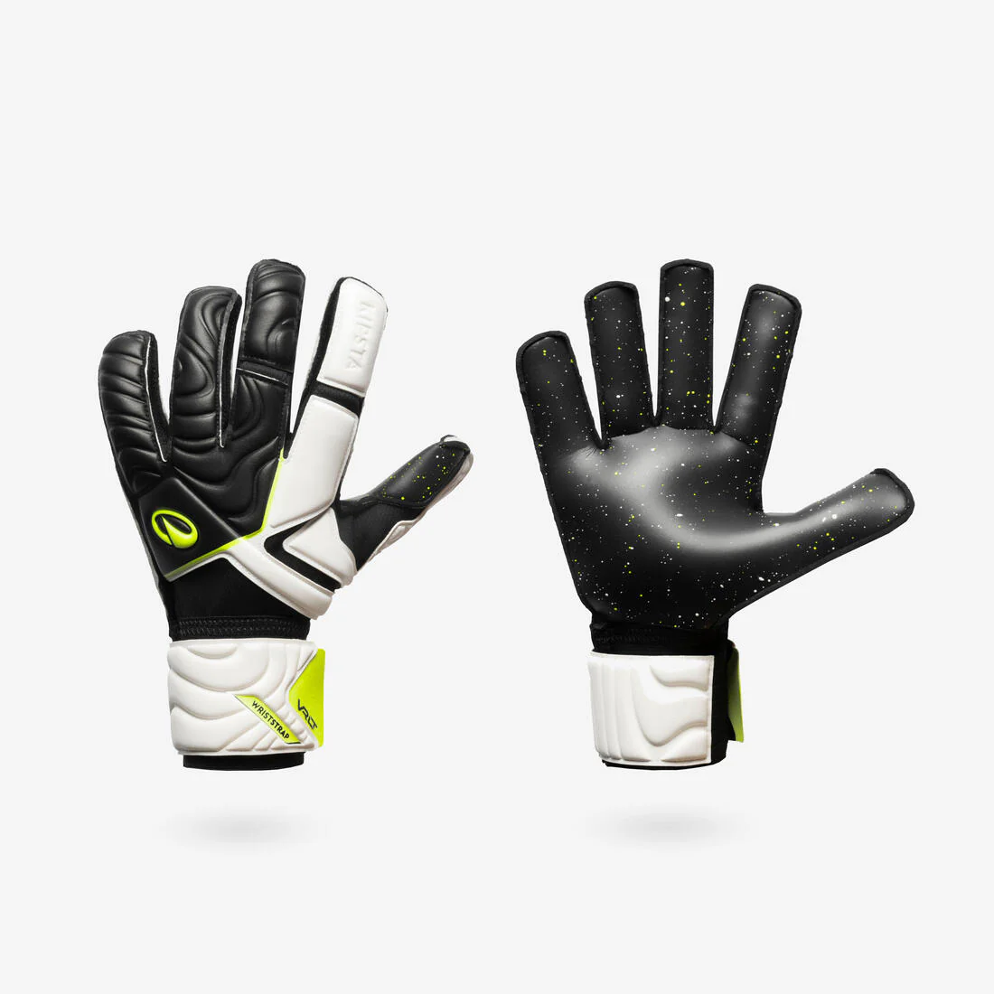Guantes de futbol de portero negros con blanco para adulto F500 Viralto