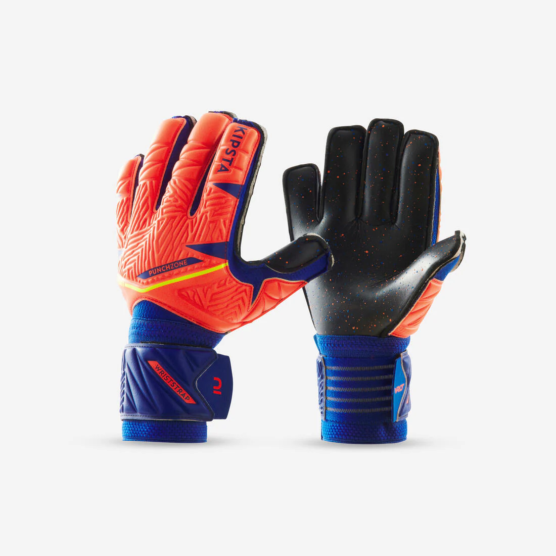 Guantes de futbol naranja con azul para niños F500 Viralto Shielder