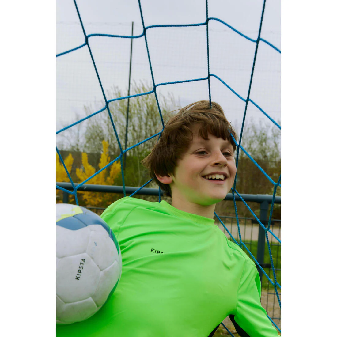 Guantes de futbol naranja con azul para niños F500 Viralto Shielder - Image 11