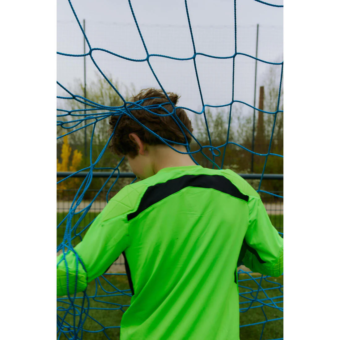 Guantes de futbol naranja con azul para niños F500 Viralto Shielder - Image 12
