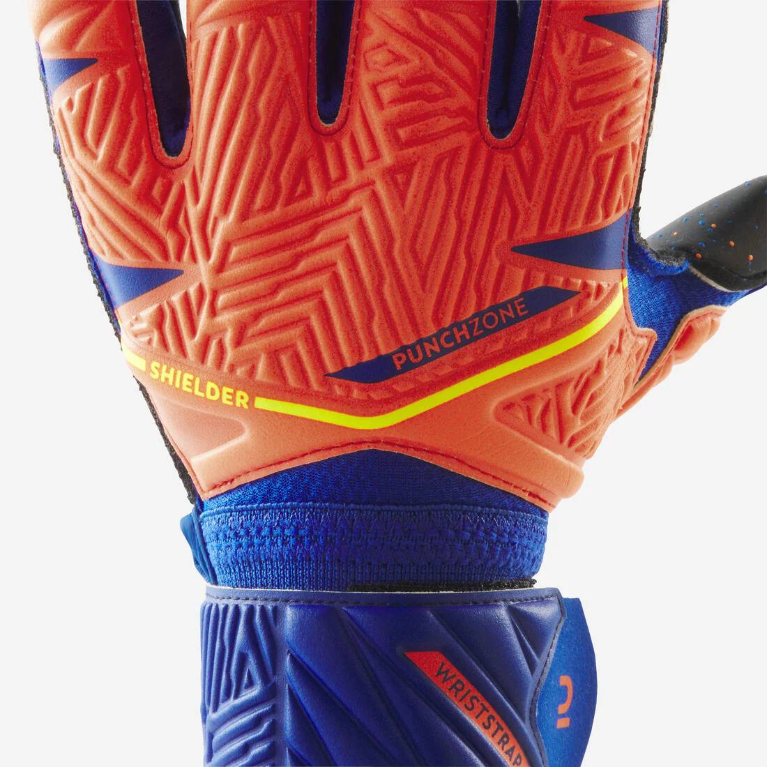Guantes de futbol naranja con azul para niños F500 Viralto Shielder - Image 6
