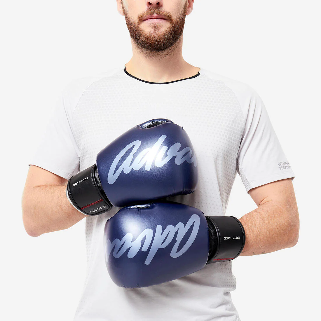 Guantes de kick-boxing y muay-thai azules 100 - Image 4