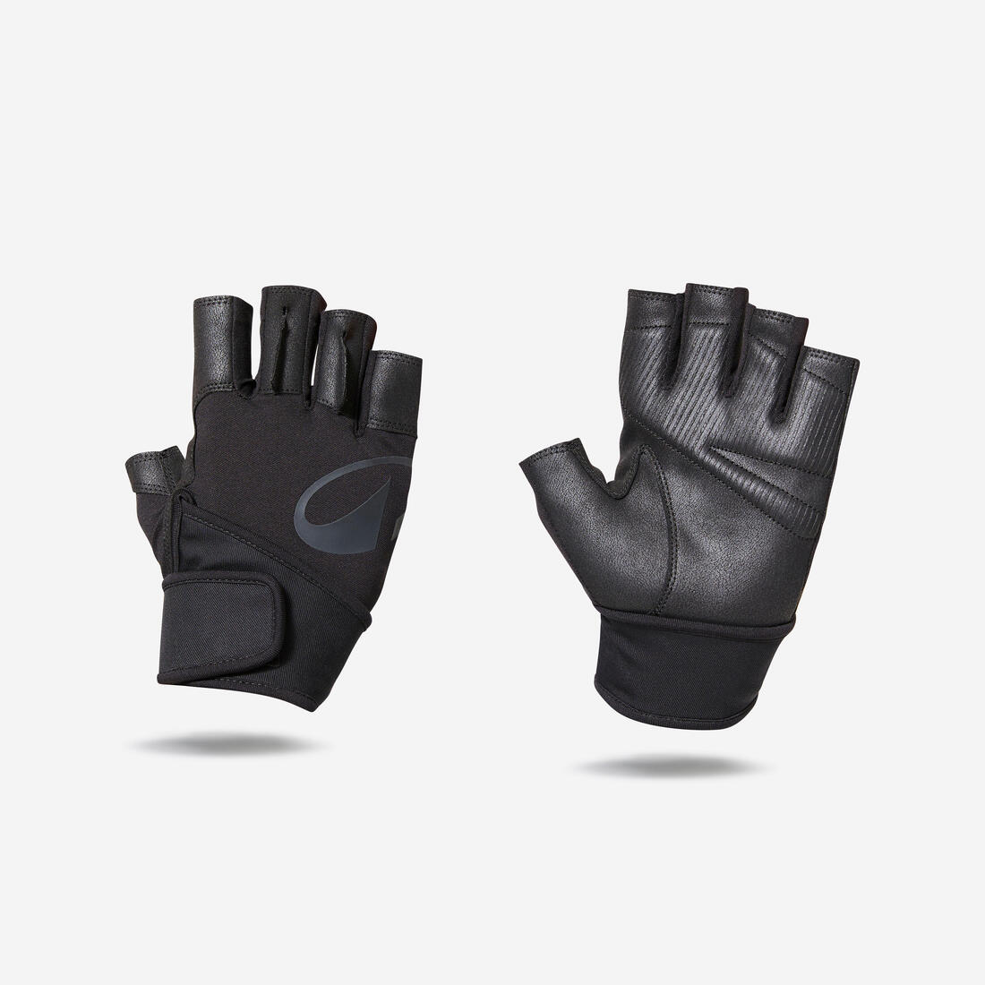 Guantes de musculación con agarre y sujeción de muñeca negros