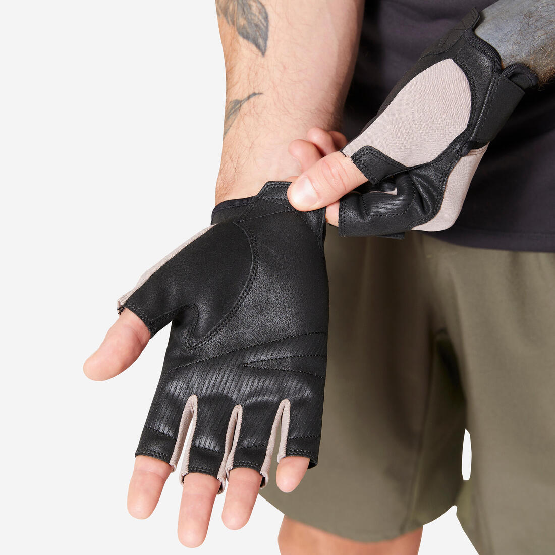 Guantes de musculación resistentes cafés - Image 14