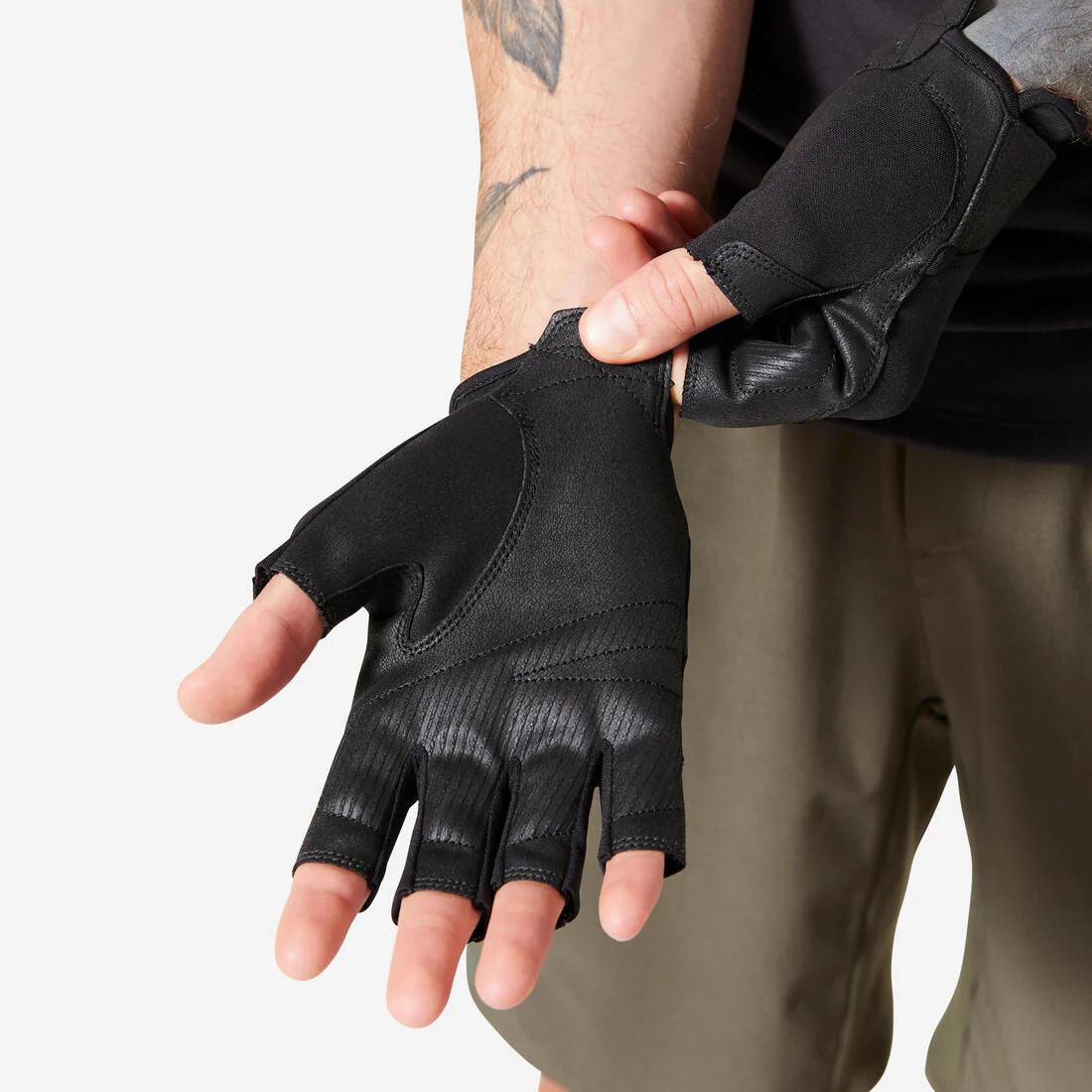 Guantes de musculación resistentes cafés - Image 15