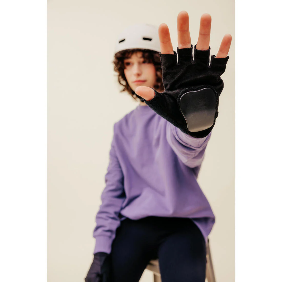 Guantes de protección de patinar negros MF900 - Image 5