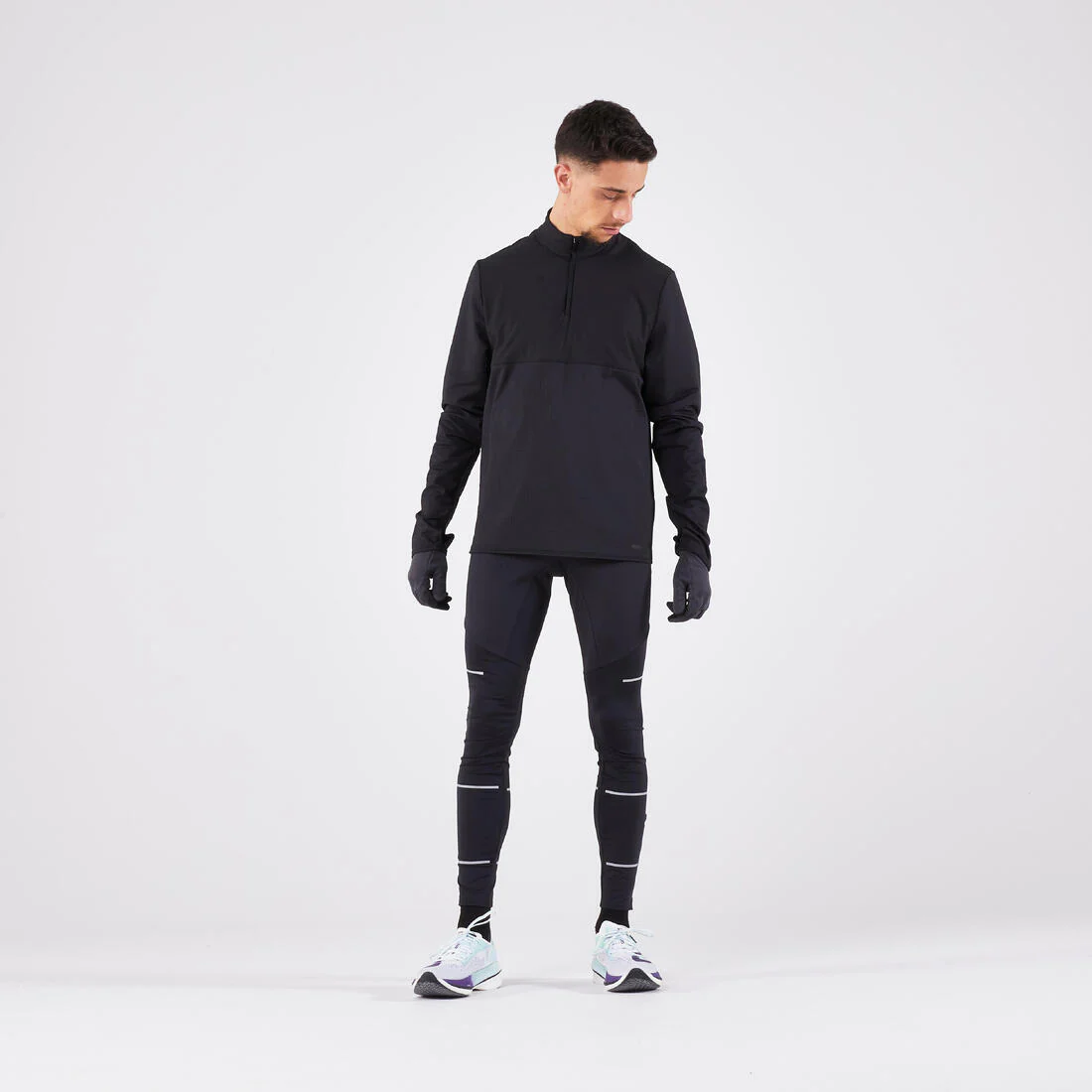 Guantes de running táctiles negros para hombre y mujer Kiprun Warm 100 V2 - Image 8