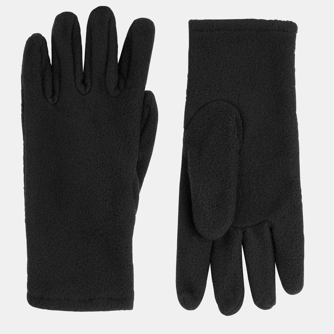 Guantes de senderismo polares negros para niños de 4 a 14 años HIKE100 - Image 3