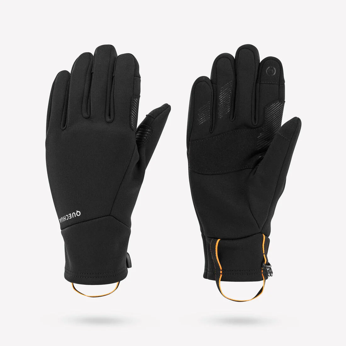 Guantes de senderismo stretch negros para niños de 6 a 14 años HIKE500