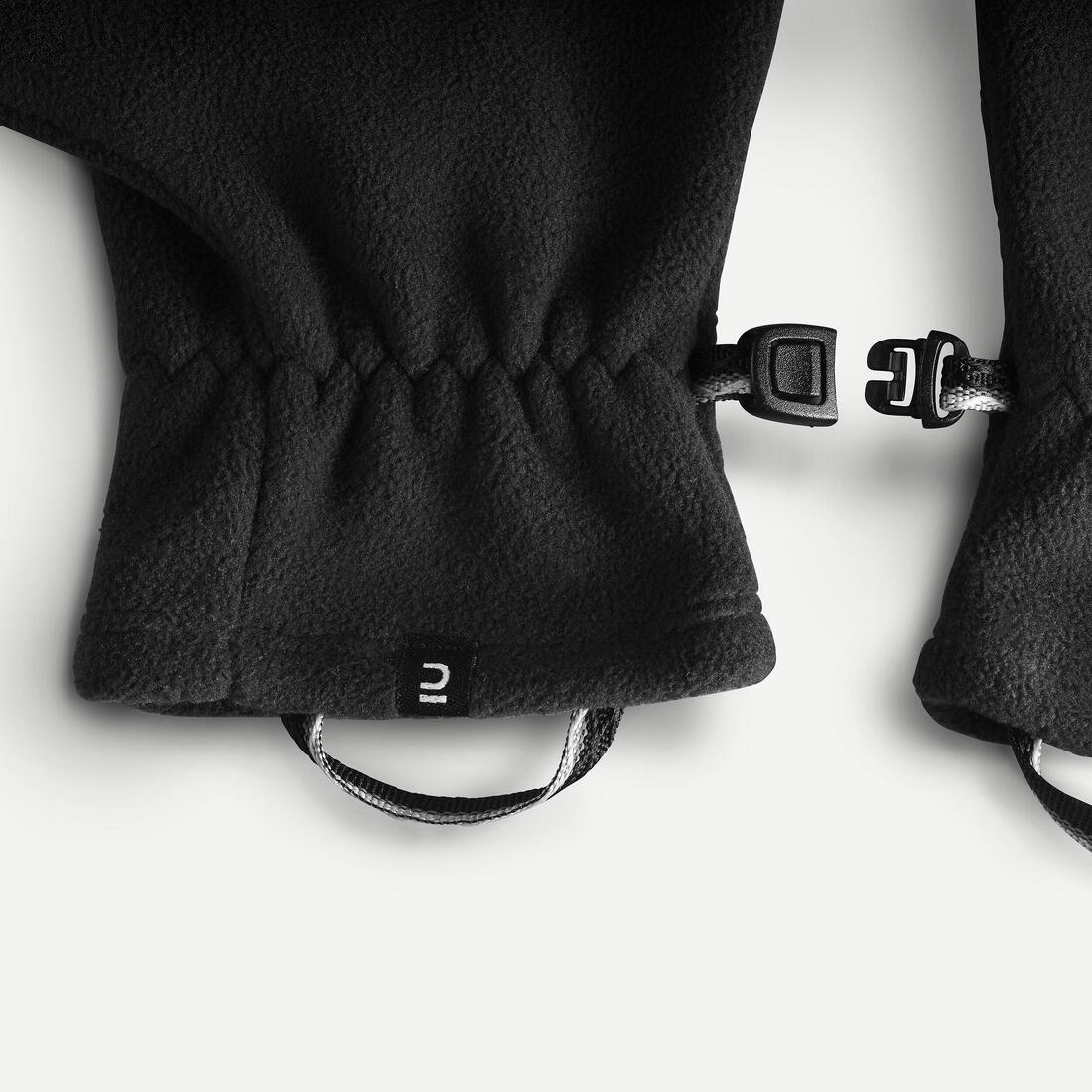Guantes de trekking en montaña de fibra polar negros para adulto MT500 - Image 5