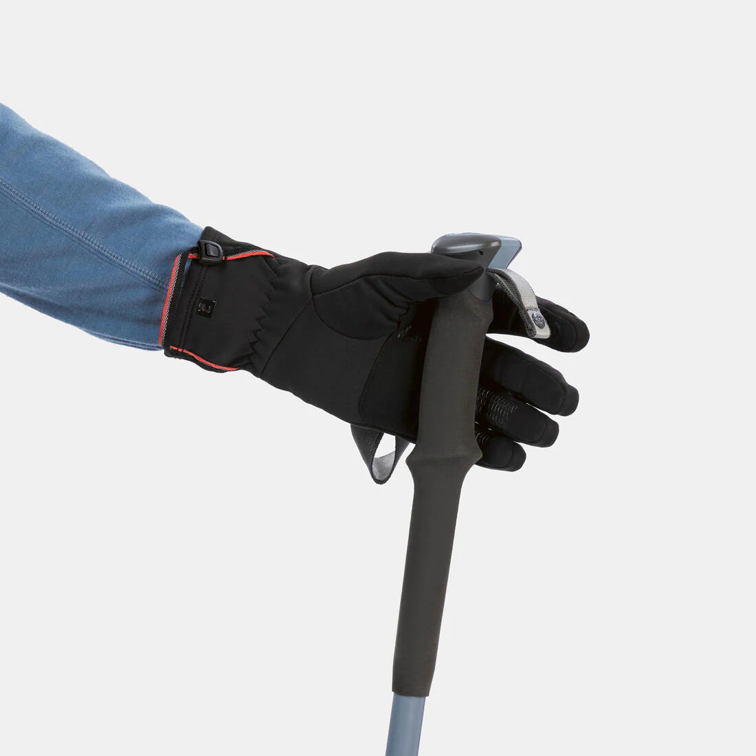 Guantes de trekking en montaña táctiles y stretch negros para adulto MT500 - Image 10