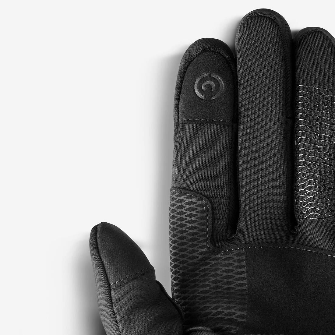 Guantes de trekking en montaña táctiles y stretch negros para adulto MT500 - Image 3