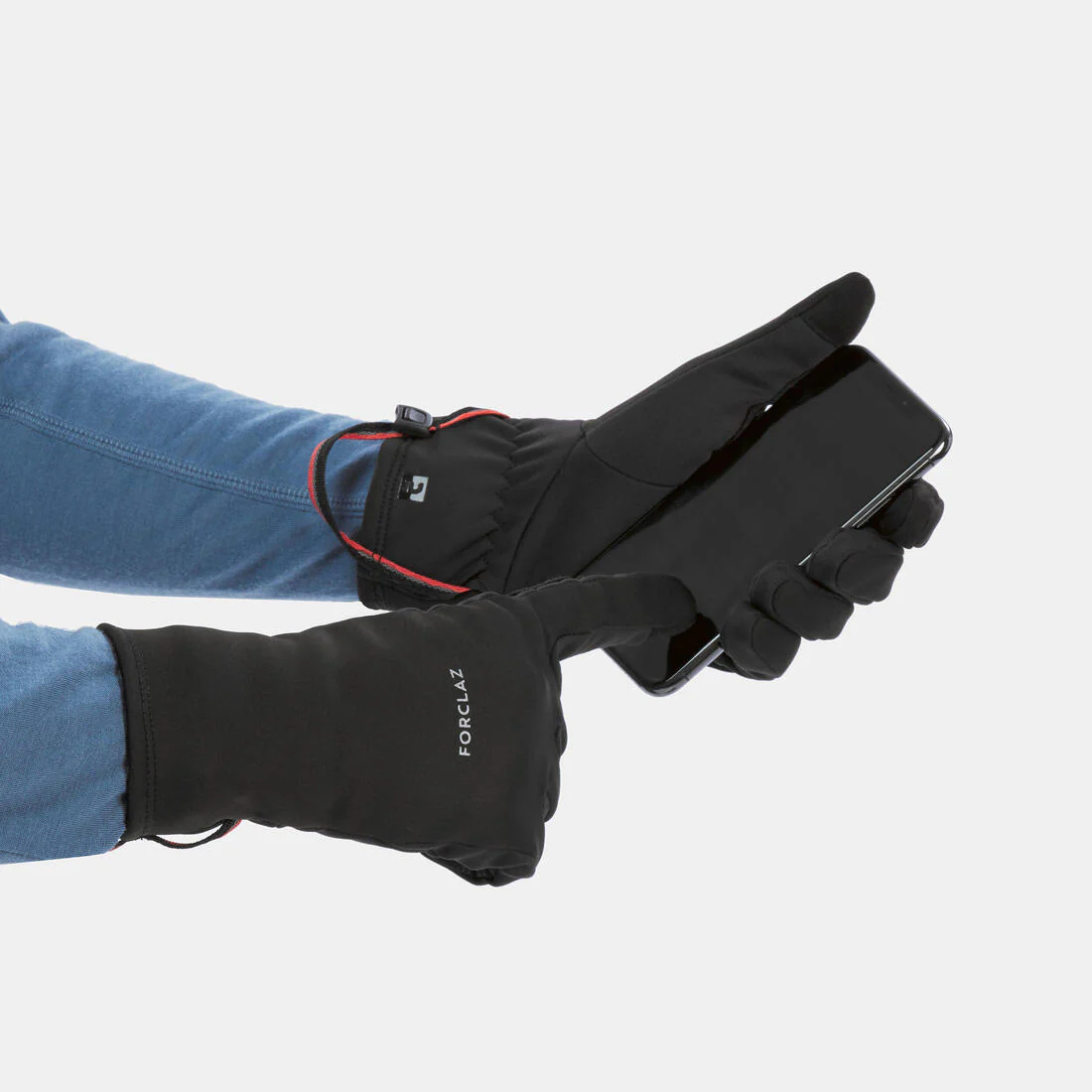Guantes de trekking en montaña táctiles y stretch negros para adulto MT500 - Image 9