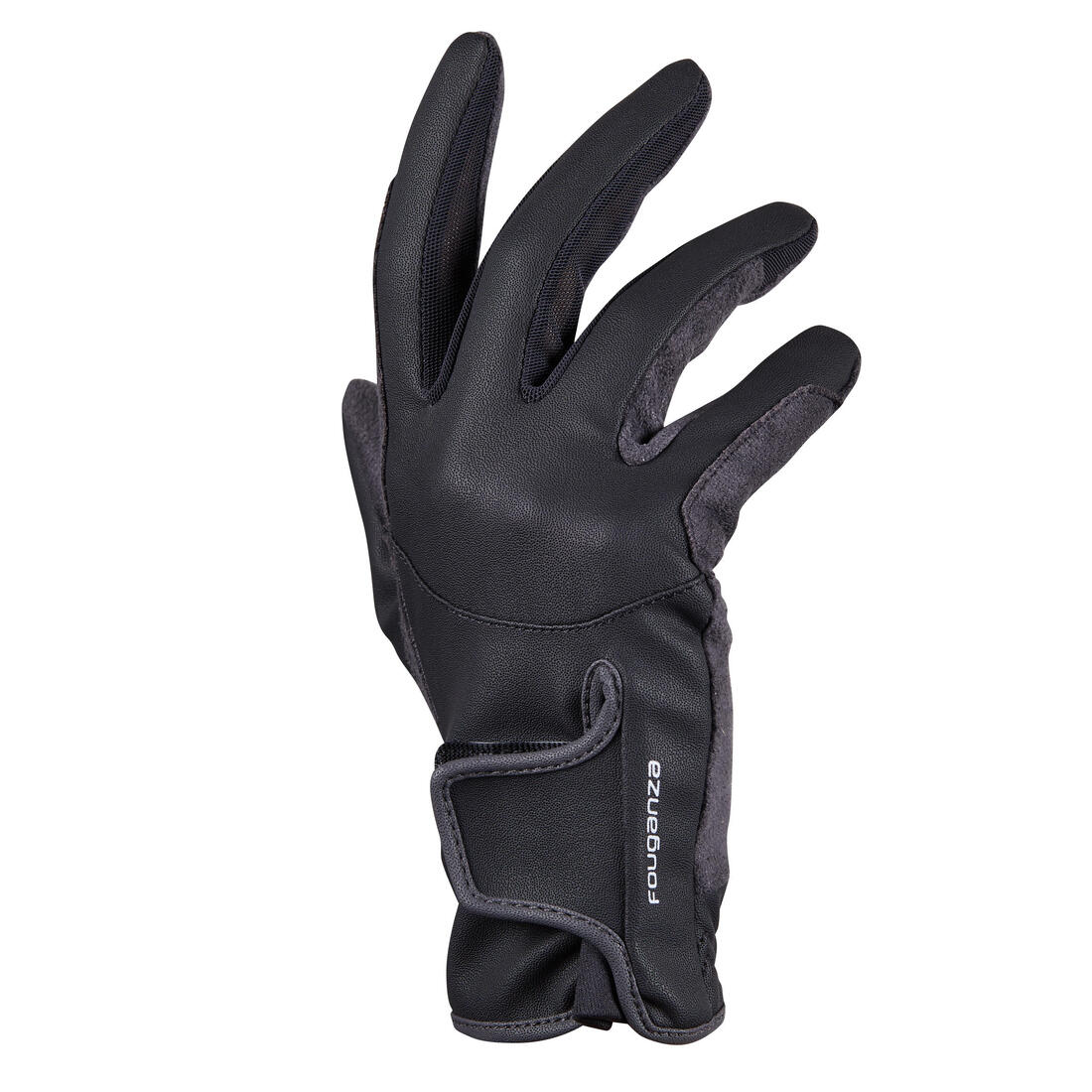 Guantes equitación júnior 500 negro y gris - Image 4