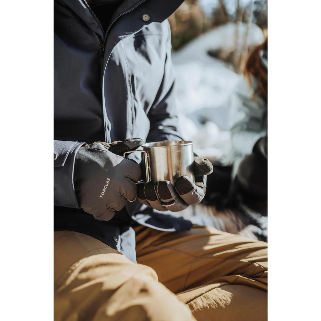 Guantes táctiles cortaviento de trekking adulto - MT900 gris - Image 14