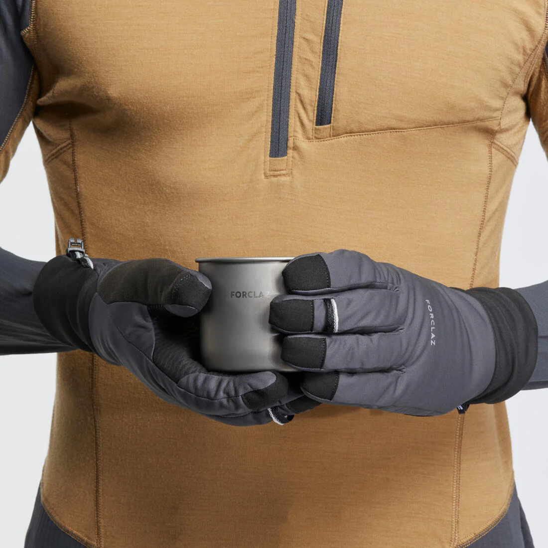 Guantes táctiles cortaviento de trekking adulto - MT900 gris - Image 8