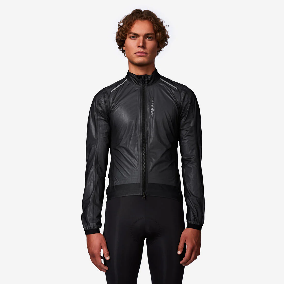 IMPERMEABLE CICLISMO HOMBRE VAN RYSEL Ultralight Negro