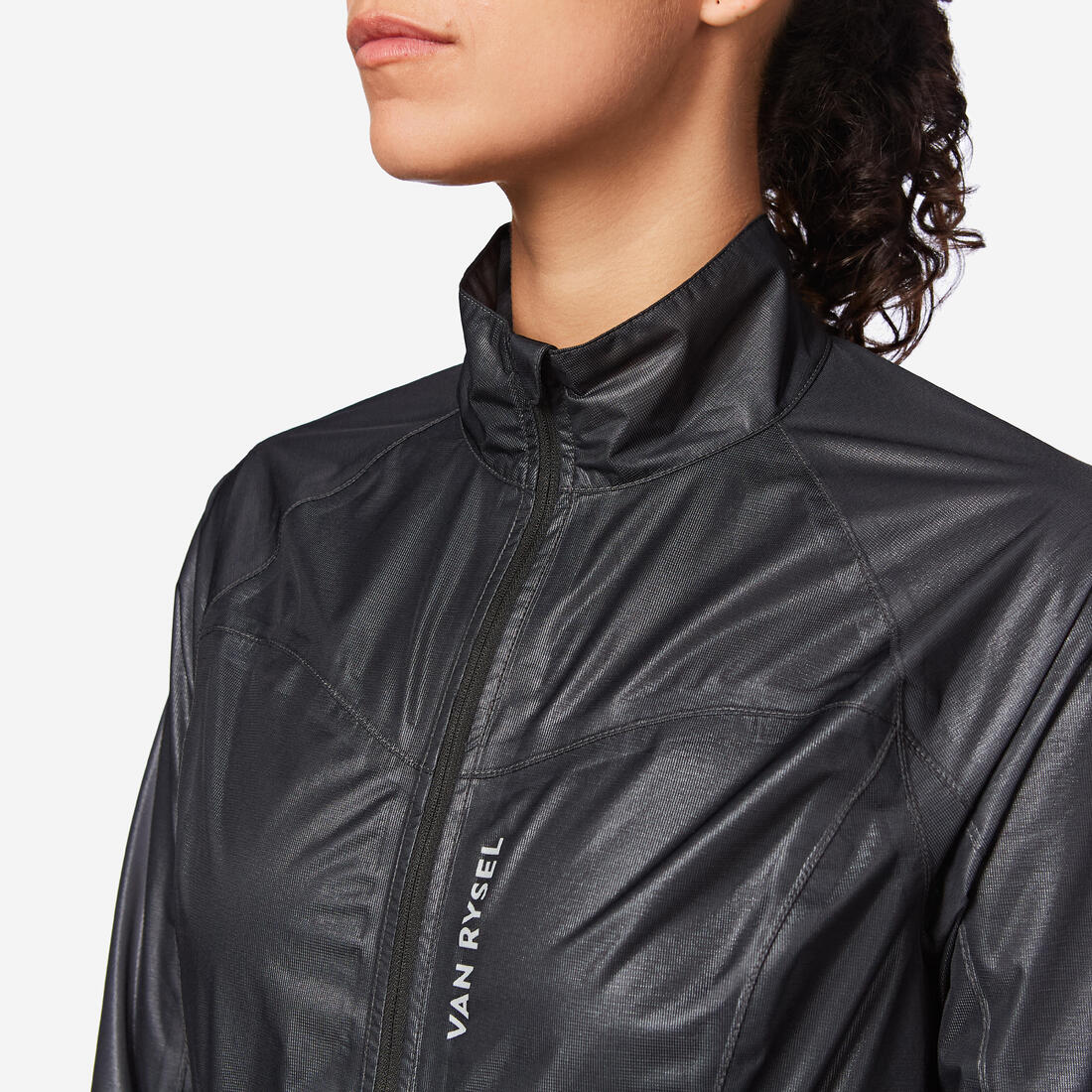 IMPERMEABLE CICLISMO MUJER VAN RYSEL UTRALIGHT NEGRO - Image 4