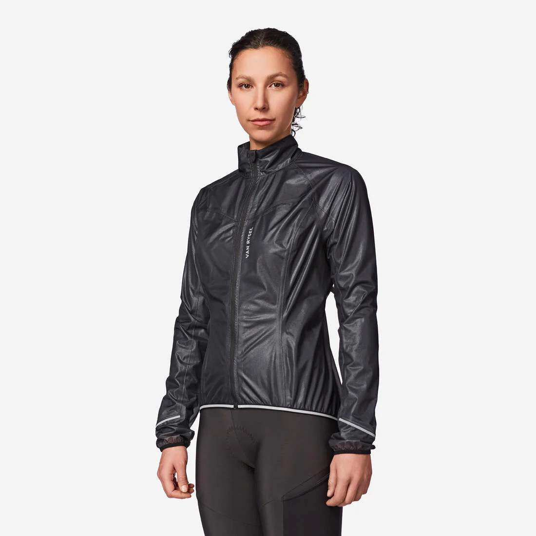 IMPERMEABLE CICLISMO MUJER VAN RYSEL UTRALIGHT NEGRO - Image 6