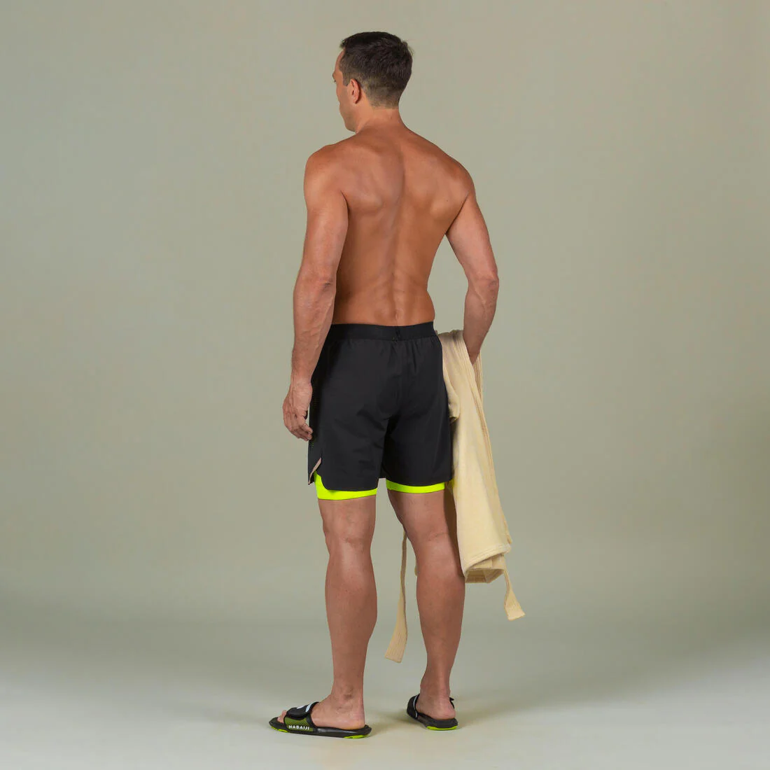 Jammer-Bermudas Natación 500 Fiti Hombre Negro-Amarillo - Image 15