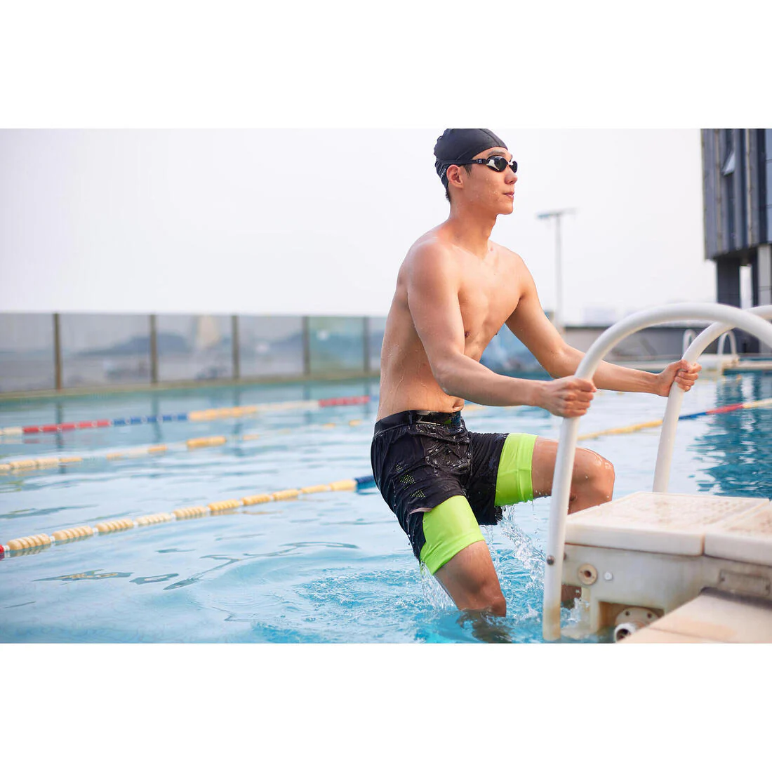 Jammer-Bermudas Natación 500 Fiti Hombre Negro-Amarillo - Image 17
