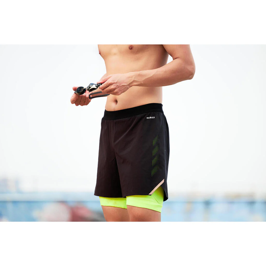Jammer-Bermudas Natación 500 Fiti Hombre Negro-Amarillo - Image 19