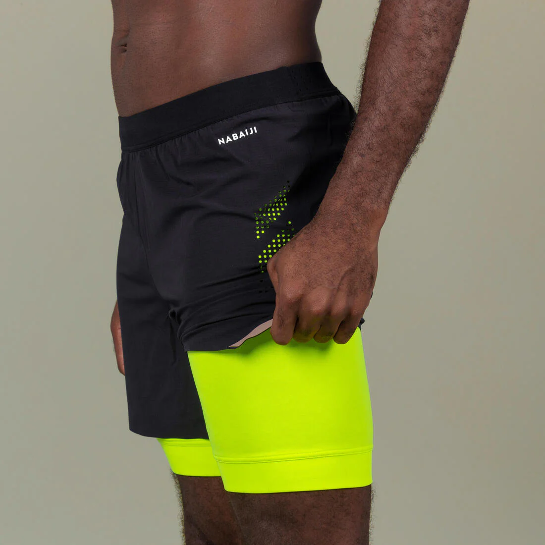Jammer-Bermudas Natación 500 Fiti Hombre Negro-Amarillo - Image 3