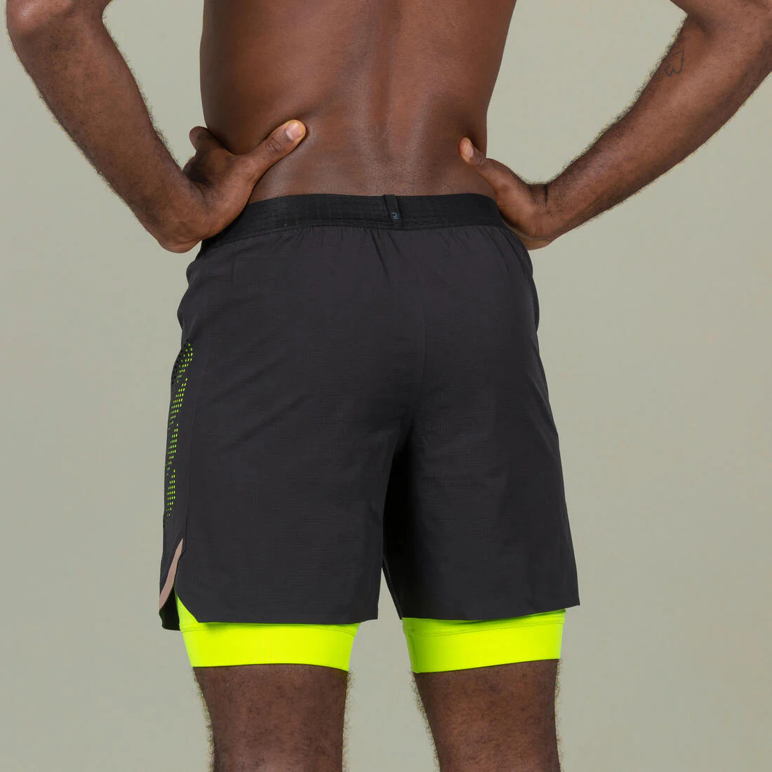 Jammer-Bermudas Natación 500 Fiti Hombre Negro-Amarillo - Image 4