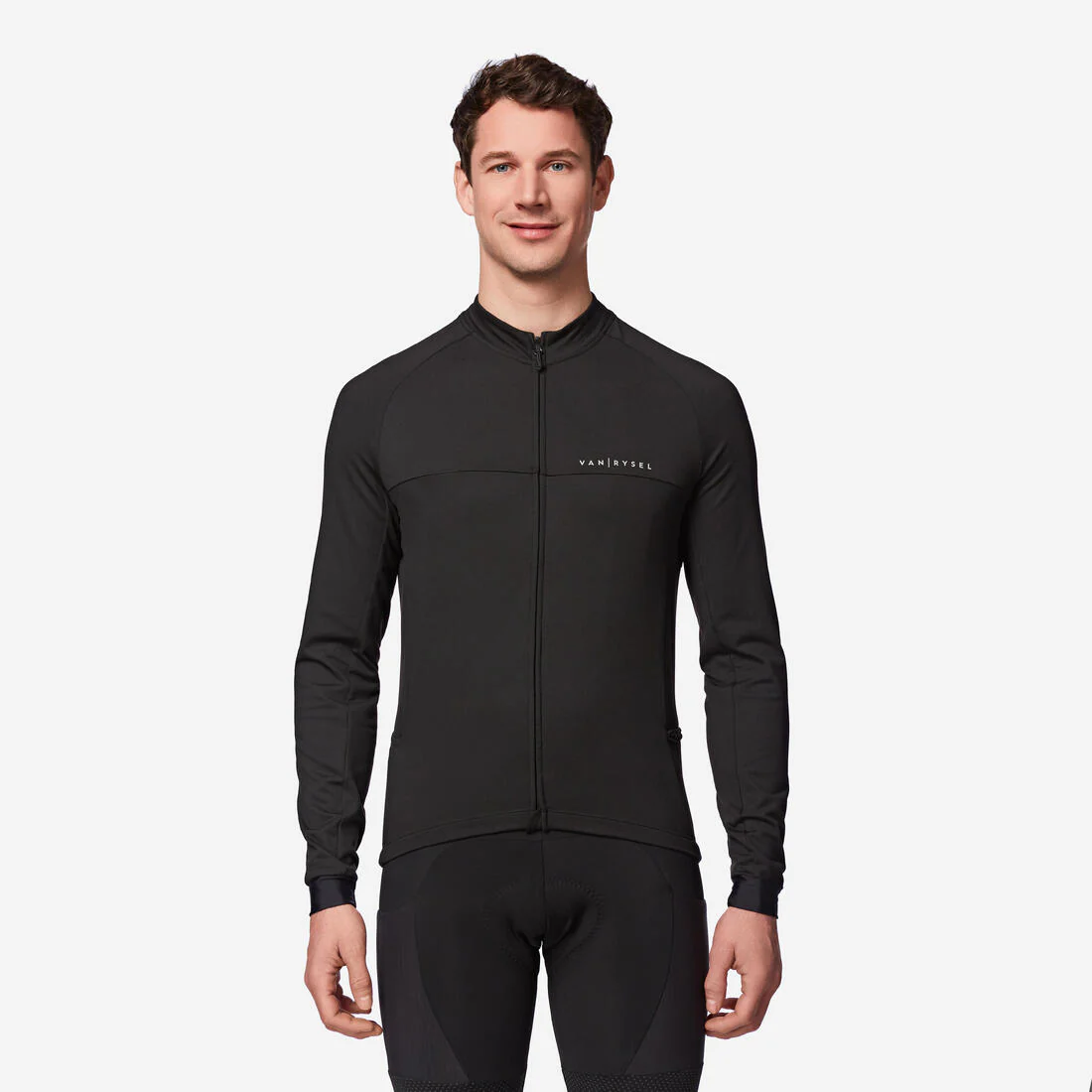 JERSEY CICLISMO EN CARRETERA PARA HOMBRE - MANGA LARGA - ENTRETIEMPO - RC100 NEGRO