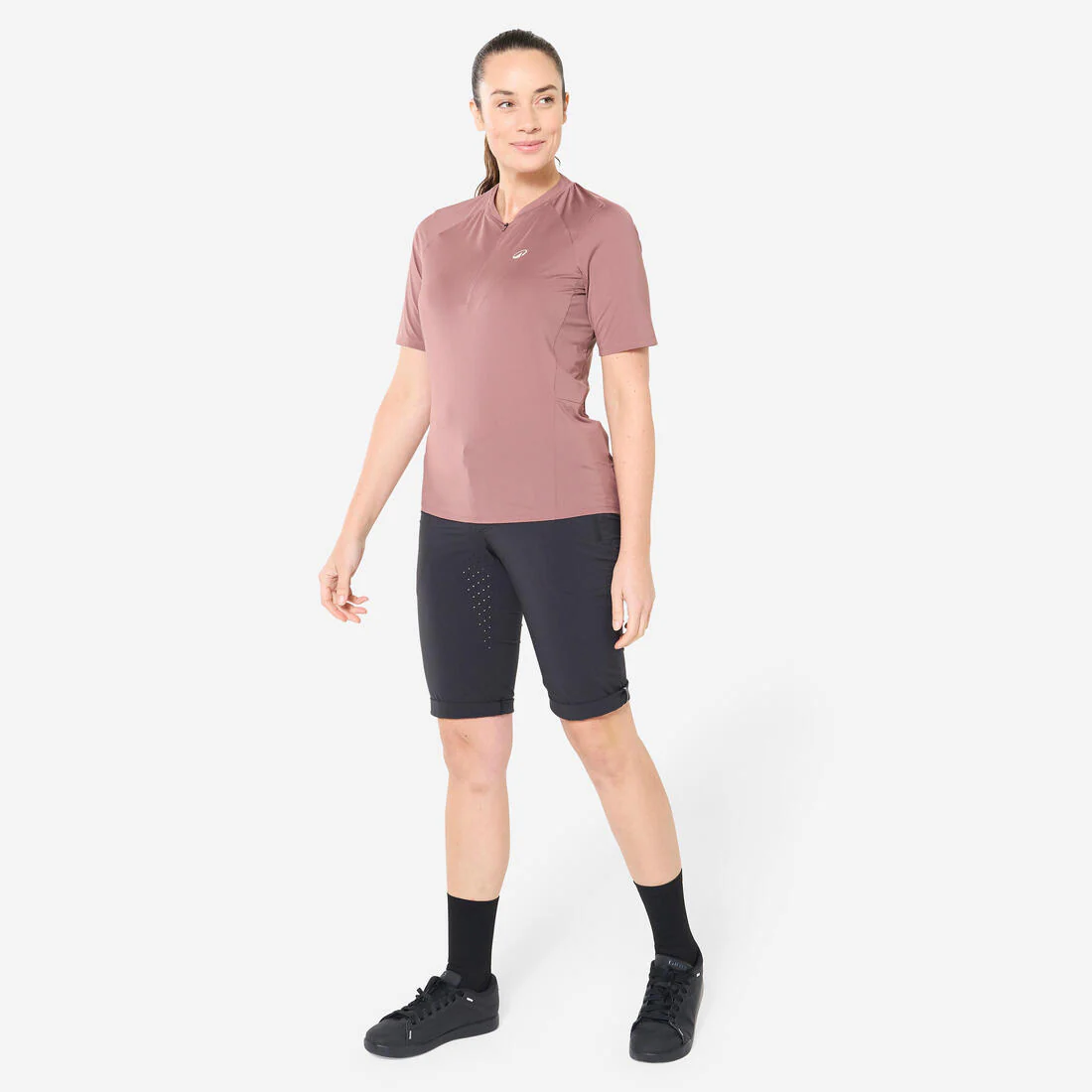 Jersey Ciclismo MTB Expl 500 Mujer Burdeos Manga Corta - Image 6