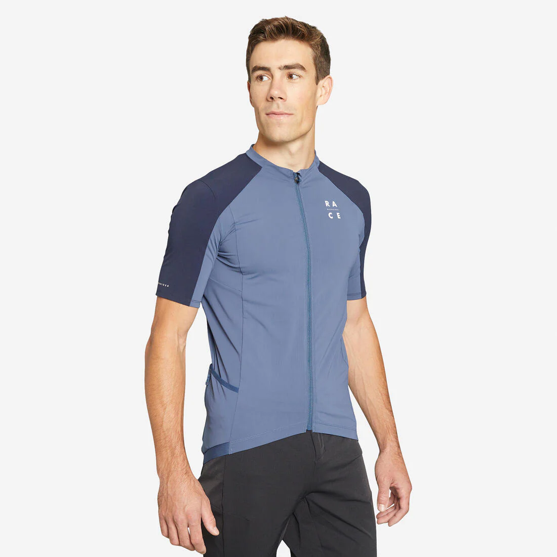 Jersey Ciclismo MTB Race Azul Manga Corta