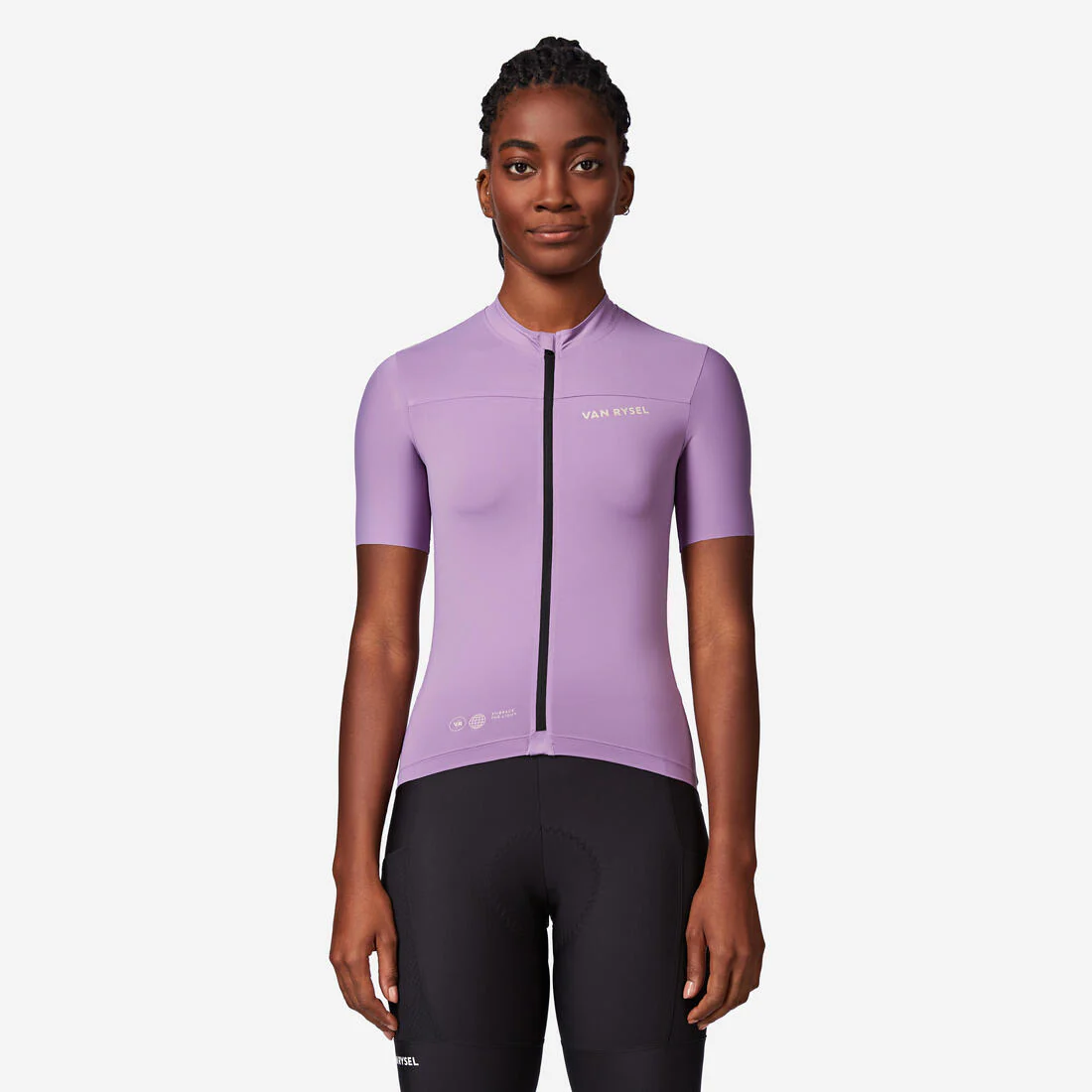 Jersey de ciclismo de carretera de manga corta azul para mujer Endurance 2