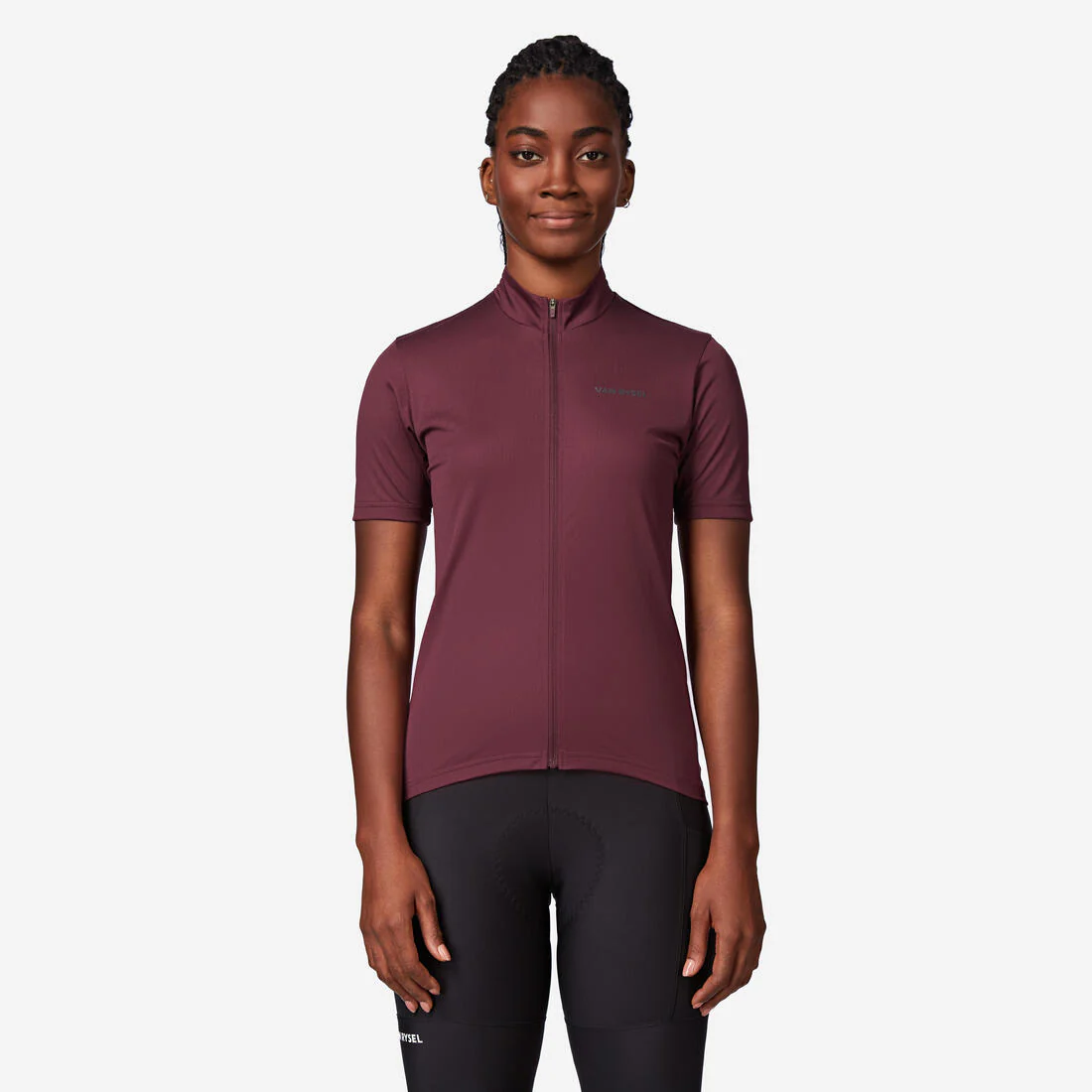 Jersey de ciclismo de manga corta coral para mujer 100